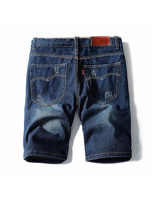 TAKIYA Mens Short Jeans Ripped - Fashion Ditressed Ripped Washed Shorts Pants