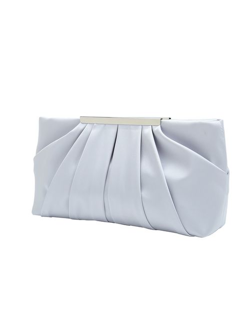 Charming Tailor Clutch Evening Bag Elegant Pleated Satin Formal Handbag Simple Classy Purse for Women