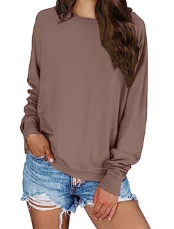 KIRUNDO 2019 Women's Solid Sporty Sweatshirt Crew Neck Long Sleeves Pullover Ribbed Cuffs Hems Sweaters Outwear