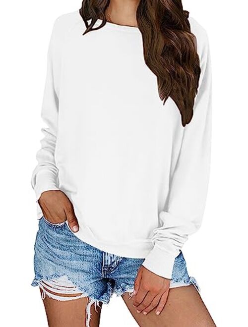 KIRUNDO 2019 Women's Solid Sporty Sweatshirt Crew Neck Long Sleeves Pullover Ribbed Cuffs Hems Sweaters Outwear