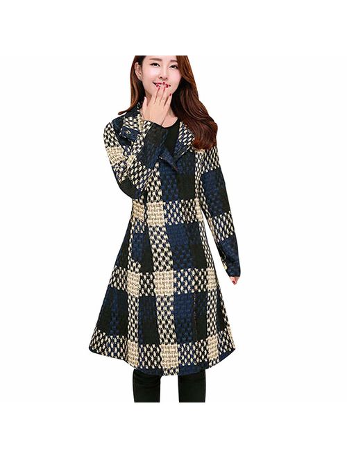 LISTHA Wool Lapel Trench Parka Coat Women Warm Outwear Long Jacket Overcoat