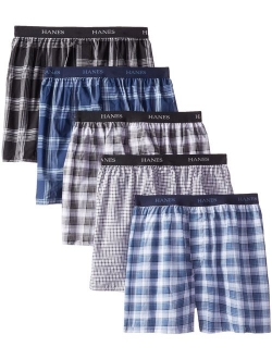 Ultimate Men's 5-Pack Yarn Dye Exposed Waistband Boxer-Colors May Vary