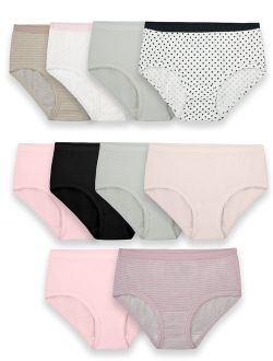 Girls Underwear, 10 Pack Assorted Classic Cotton Brief Panties (Little Girls & Big Girls)