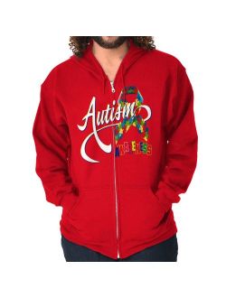 Brisco Brands Autism Awareness Ribbon Symbol Hoodie Pullover Sweatshirt