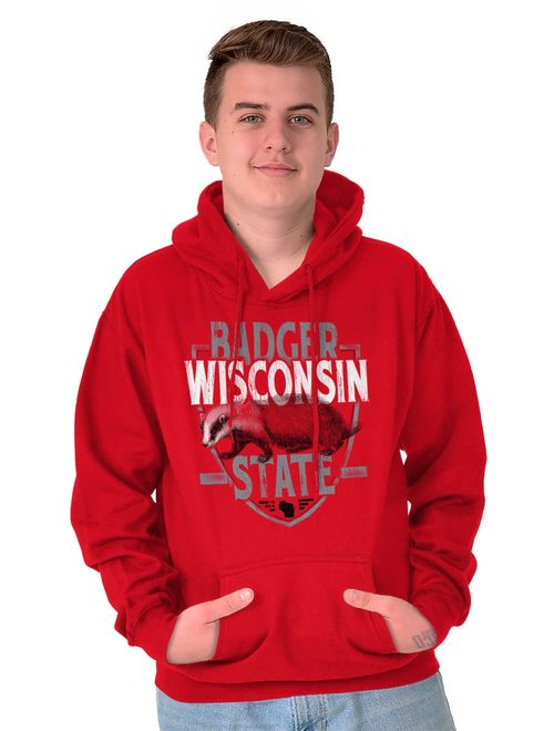 Brisco Brands Wisconsin Athletic Sports WI Pullover Hoodie Sweatshirt