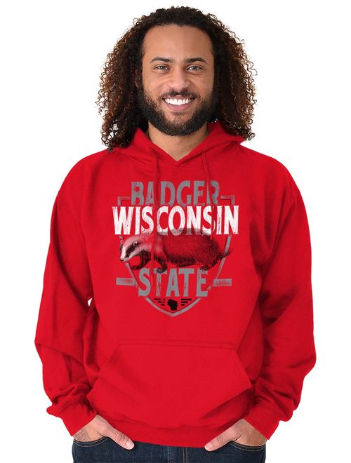 Brisco Brands Wisconsin Athletic Sports WI Pullover Hoodie Sweatshirt