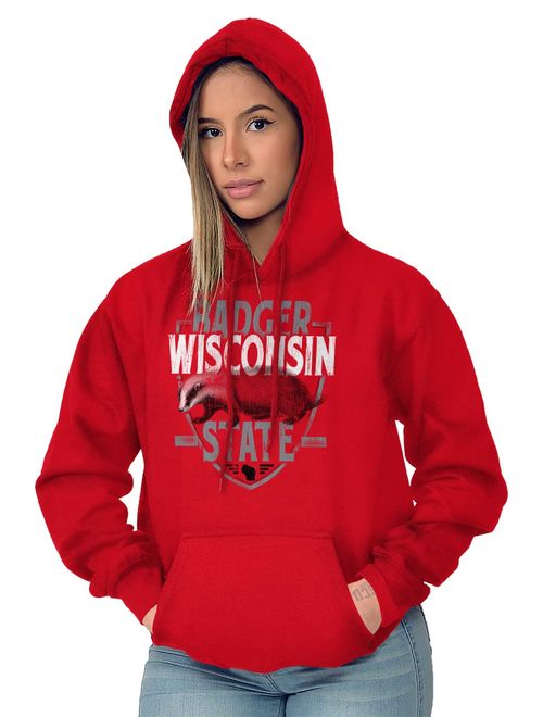 Brisco Brands Wisconsin Athletic Sports WI Pullover Hoodie Sweatshirt