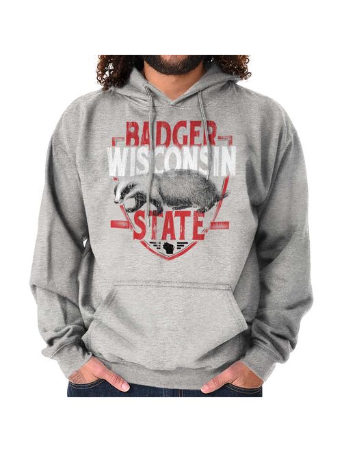 Brisco Brands Wisconsin Athletic Sports WI Pullover Hoodie Sweatshirt