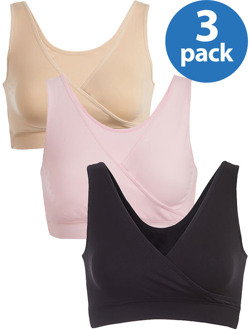 Buy Loving Moments By Leading Lady Seamless Crossover Sleep Nursing Bra 3 Pack Style L3013 