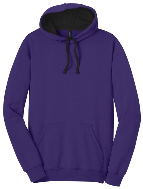 District Men's Contrast Black Drawstring Fleece Concert Hoodie