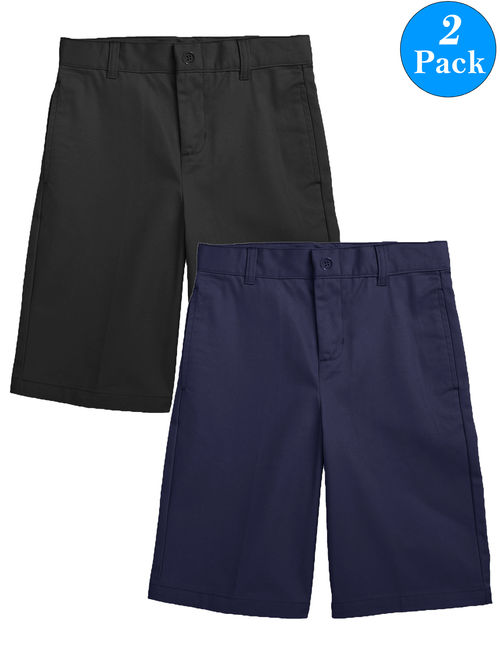 Buy GBH Boys Flat Front Twill School Uniform Shorts (Big Boys, Little ...