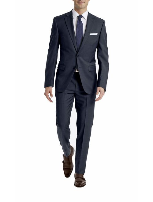 Buy Calvin Klein Men's Slim Fit Stretch Suit, Navy Sharkskin, 44 Long ...