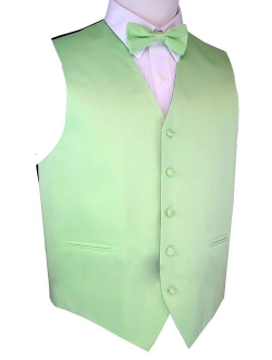 Exclusive Distributor Solid Dress Vest & Bow Tie Set for Suit or Tuxedo