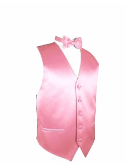 Exclusive Distributor Solid Dress Vest & Bow Tie Set for Suit or Tuxedo