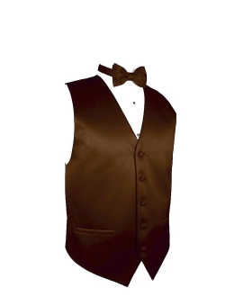 Exclusive Distributor Solid Dress Vest & Bow Tie Set for Suit or Tuxedo