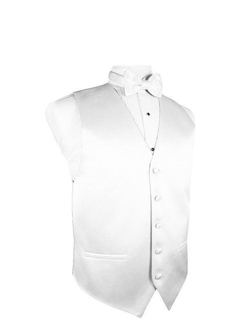 Exclusive Distributor Solid Dress Vest & Bow Tie Set for Suit or Tuxedo