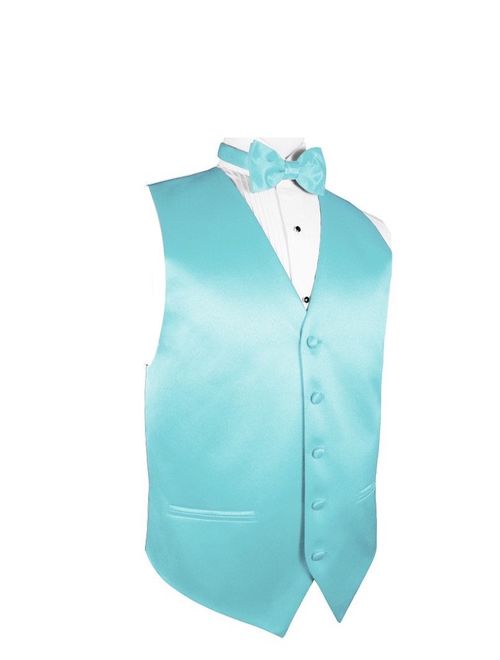 Exclusive Distributor Solid Dress Vest & Bow Tie Set for Suit or Tuxedo