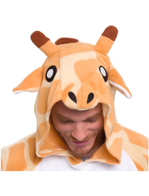 SILVER LILLY Adult Giraffe One Piece Animal Halloween Costume Pajamas