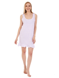 903 Womens Nightgown Sleepwear Cotton Pajamas - Woman Sleeveless Sleep Dress Nightshirt