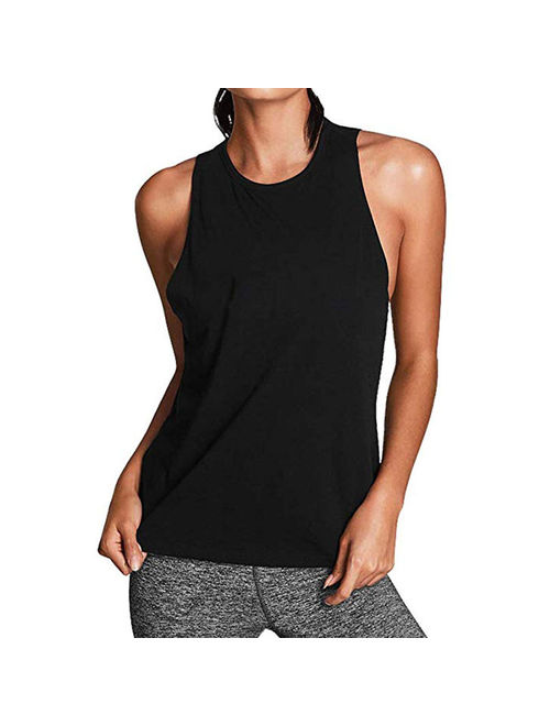 Tuscom Women Activewear Sexy Open Back Yoga Shirt Workout Sports Gym Tank Tops Vest