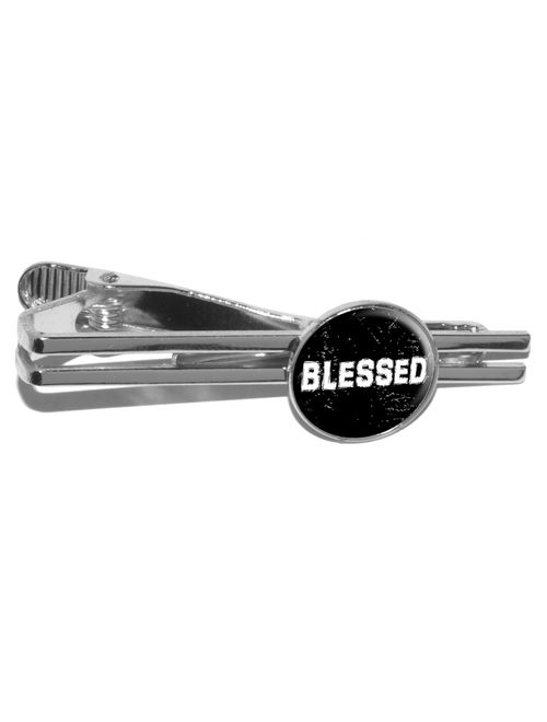 Blessed Distressed - Christian Religious Inspirational Round Tie Clip