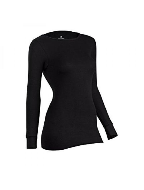 Indera Women's Icetex Performance Thermal Underwear Top with Silvadur, Black, Medium