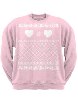 Valentine's Day - Heart Ugly Valentine Sweater Pink Adult Sweatshirt - Medium