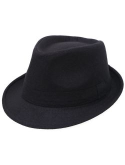 Men's Manhattan Fedora Hat Designed Black Color Cap