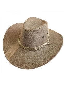 MarinaVida Men Retro British style Casual Wide Brim Sun Hat Cowboy Cap