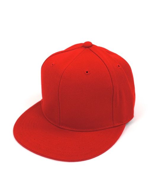 Decky Men's Fitted Baseball Hat Cap Flat Bill Blank