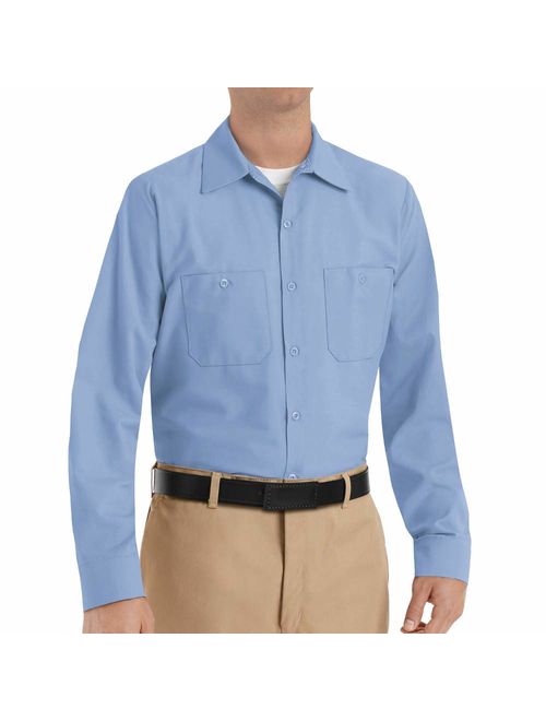 Red Kap Long Sleeve Industrial Solid Work Shirt Light Blue Large - 5 Pack