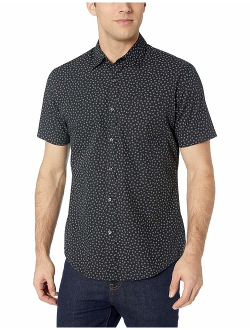 Amazon Essentials Men's Regular-fit Short-Sleeve Print Shirt