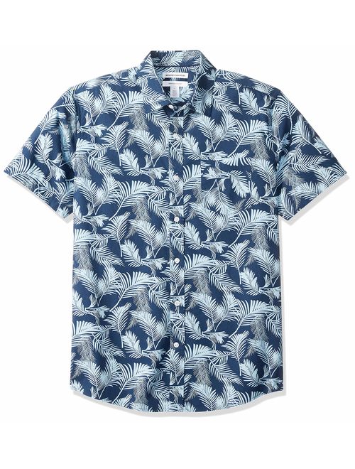 Amazon Essentials Men's Regular-fit Short-Sleeve Print Shirt