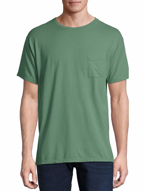 Hanes Men's and Big Men's ComfortWash Short Sleeve Pocket Tee, Up To Size 3XL