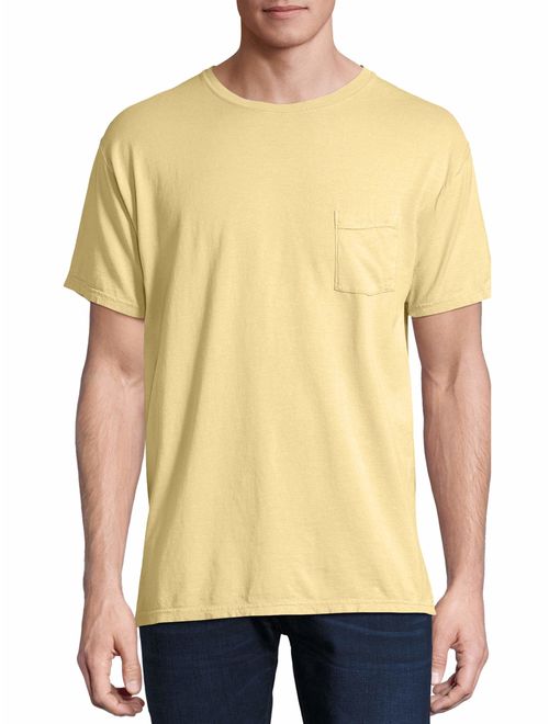 Hanes Men's and Big Men's ComfortWash Short Sleeve Pocket Tee, Up To Size 3XL