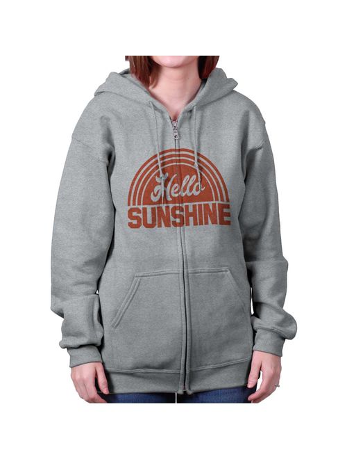 Hello Sunshine Cute Happy Bright Positive Zipper Hoodie