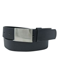 Men'S Leather Belt With Chrome Buckle