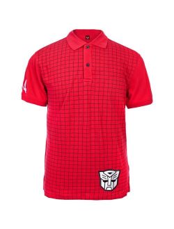 transformers autobots patch cartoon adult button up polo shirt t-shirt