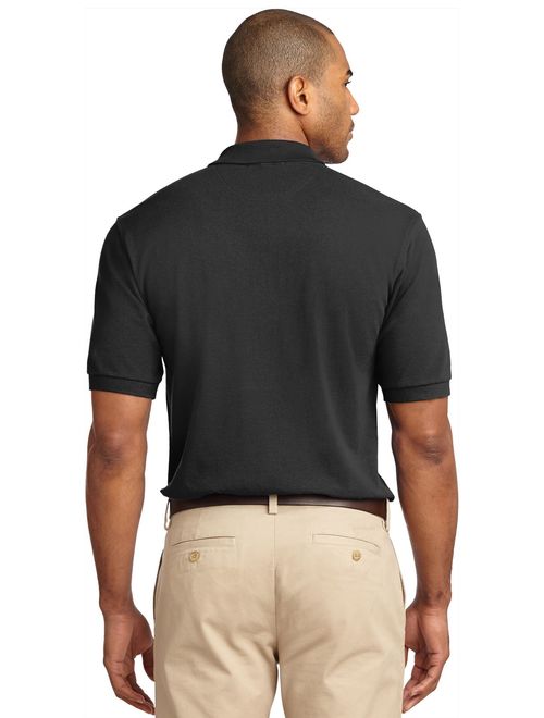 Port Authority K420 Mens Heavyweight Cotton Pique Polo T-Shirt, Black - 3XL