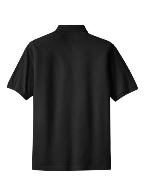 Port Authority K420 Mens Heavyweight Cotton Pique Polo T-Shirt, Black - 3XL