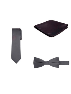 Regular Necktie Bowtie Pocket Square Matching 3 pc Set