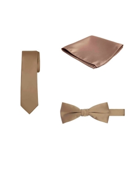 Regular Necktie Bowtie Pocket Square Matching 3 pc Set