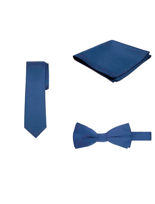Jacob Alexander Regular Necktie Bowtie Pocket Square Matching 3 pc Set