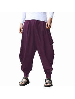 ONTTNO Men's Floral Stretchy Waist Casual Ankle Length Pants