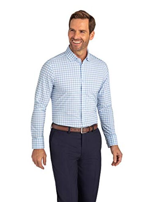 Mizzen + Main Leeward Mens Standard Fit Button Down Plaid Dress Shirt