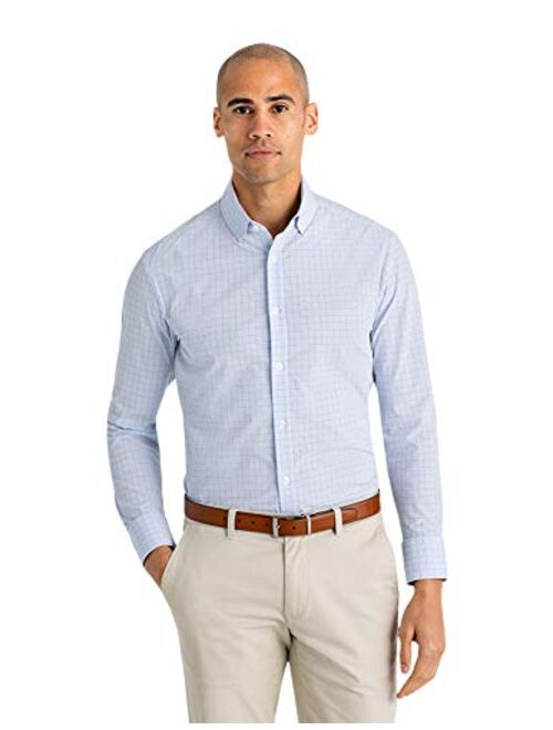 Mizzen + Main Leeward Mens Standard Fit Button Down Plaid Dress Shirt