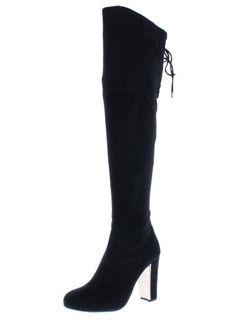 Material Girl Womens Priyanka Faux Suede Round Toe Over-The-Knee Boots