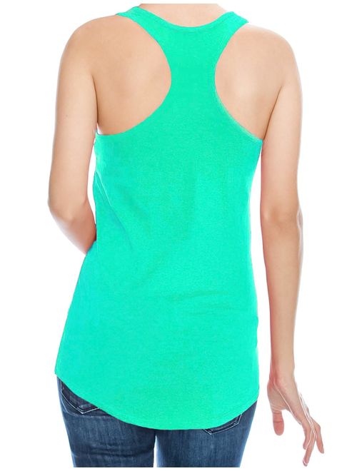 Womens RACERBACK TANK TOP Soft Casual Sleeveless Tank Top