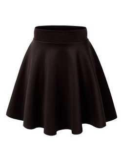 MBJ Womens Basic Versatile Strechy Flare Skater Skirt