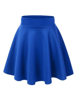 MBJ Womens Basic Versatile Strechy Flare Skater Skirt